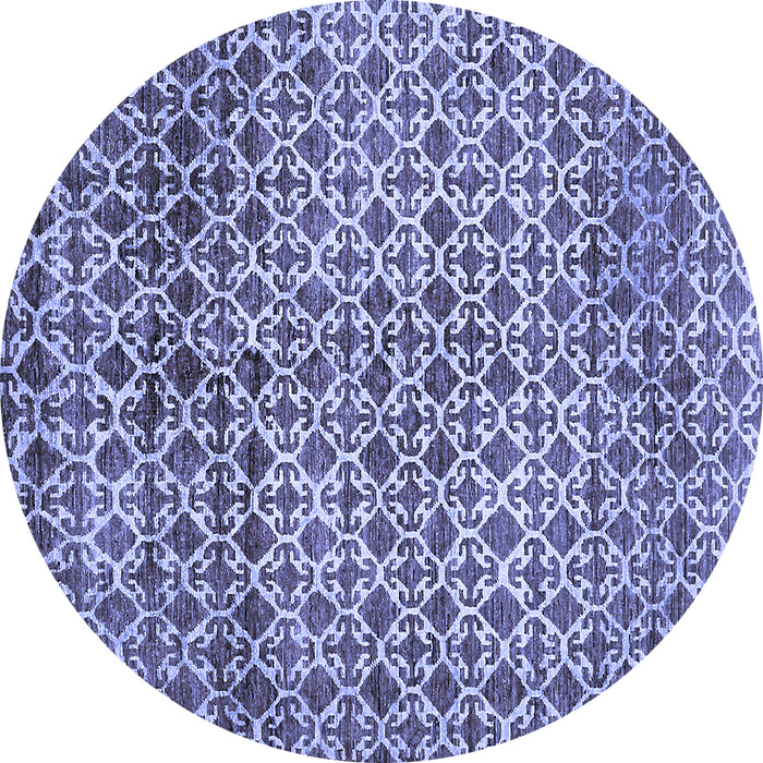 Round Abstract Blue Modern Rug, abs425blu