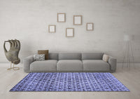 Machine Washable Abstract Blue Modern Rug, wshabs425blu