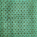 Square Machine Washable Abstract Turquoise Modern Area Rugs, wshabs425turq