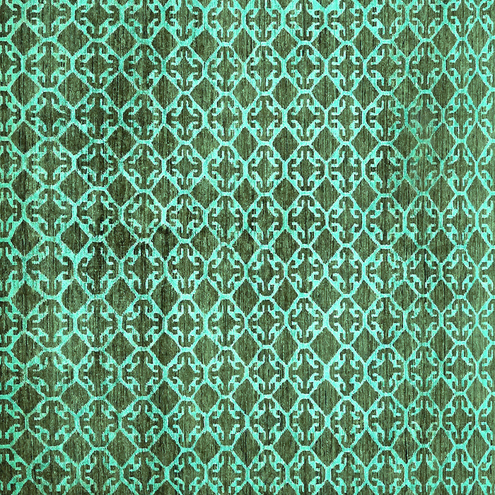 Square Abstract Turquoise Modern Rug, abs425turq