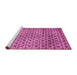 Sideview of Machine Washable Abstract Pink Modern Rug, wshabs425pnk