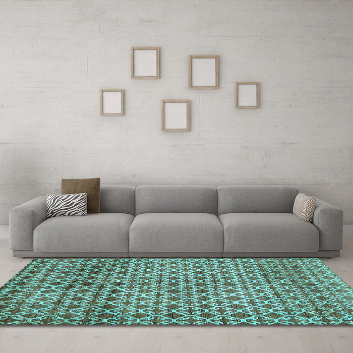 Machine Washable Abstract Light Blue Modern Rug in a Living Room, wshabs425lblu