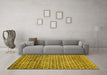 Machine Washable Abstract Yellow Modern Rug in a Living Room, wshabs425yw