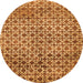 Round Machine Washable Abstract Orange Modern Area Rugs, wshabs425org