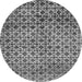 Round Machine Washable Abstract Gray Modern Rug, wshabs425gry