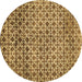 Round Machine Washable Abstract Brown Modern Rug, wshabs425brn