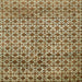 Square Abstract Ginger Brown Green Modern Rug, abs425