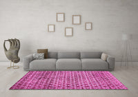 Machine Washable Abstract Pink Modern Rug, wshabs425pnk