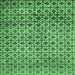 Square Machine Washable Abstract Emerald Green Modern Area Rugs, wshabs425emgrn