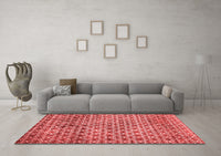 Machine Washable Abstract Red Modern Rug, wshabs425red