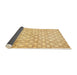 Sideview of Abstract Chrome Gold Yellow Modern Rug, abs426