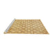 Sideview of Machine Washable Abstract Chrome Gold Yellow Rug, wshabs426