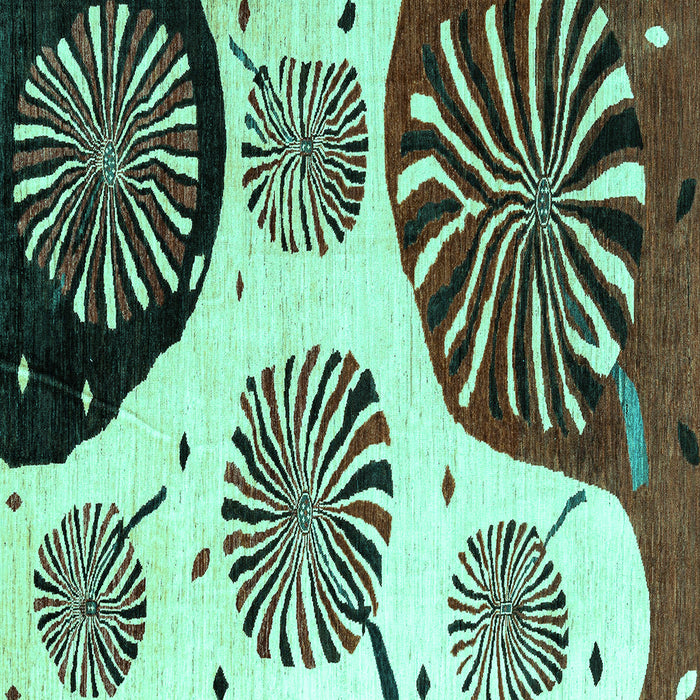 Square Oriental Turquoise Modern Rug, abs4260turq