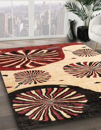 Abstract Saffron Red Oriental Rug, abs4260