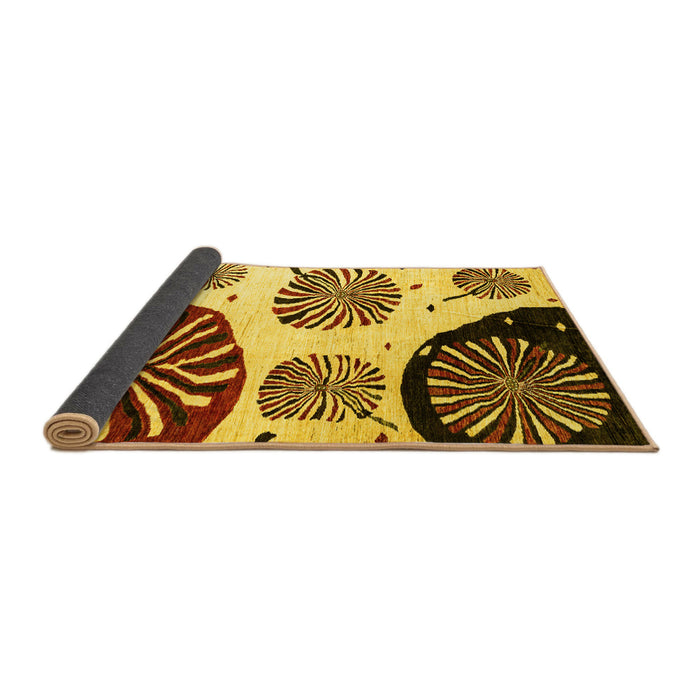 Sideview of Oriental Yellow Modern Rug, abs4260yw