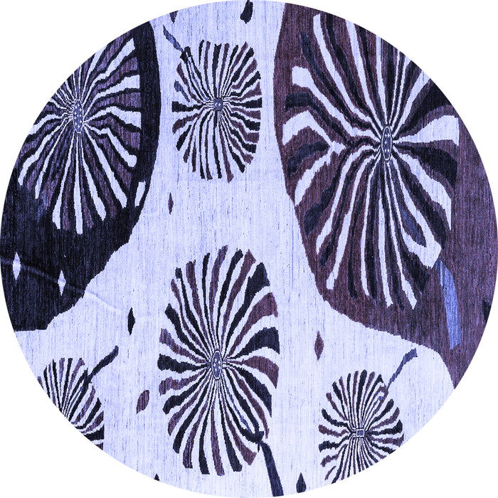 Round Oriental Blue Modern Rug, abs4260blu