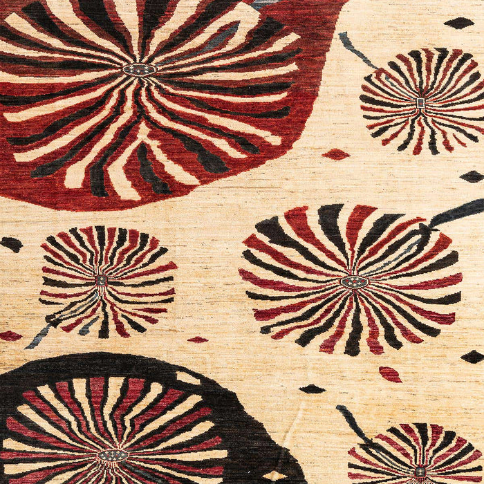 Machine Washable Abstract Saffron Red Rug, wshabs4260