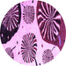 Round Machine Washable Oriental Purple Modern Area Rugs, wshabs4260pur