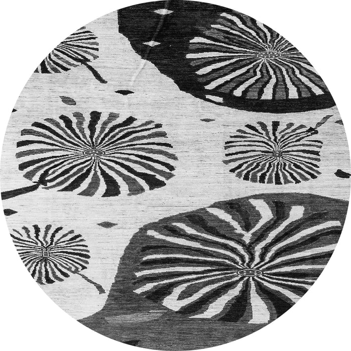 Round Oriental Gray Modern Rug, abs4260gry