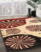 Abstract Saffron Red Oriental Rug in Family Room, abs4260