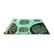 Sideview of Machine Washable Oriental Turquoise Modern Area Rugs, wshabs4260turq