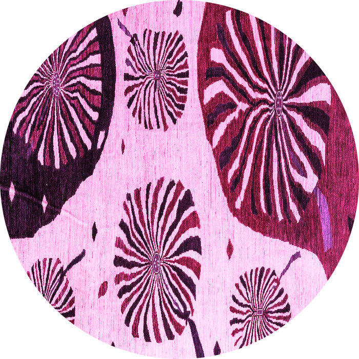 Round Oriental Pink Modern Rug, abs4260pnk
