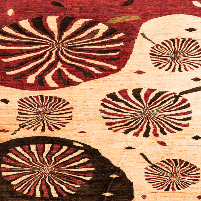 Square Oriental Orange Modern Rug, abs4260org