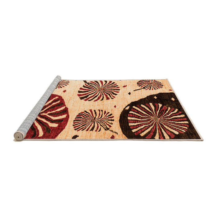 Sideview of Machine Washable Oriental Orange Modern Area Rugs, wshabs4260org