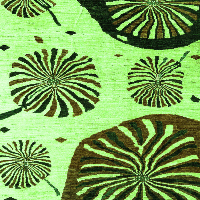 Machine Washable Oriental Green Modern Area Rugs, wshabs4260grn