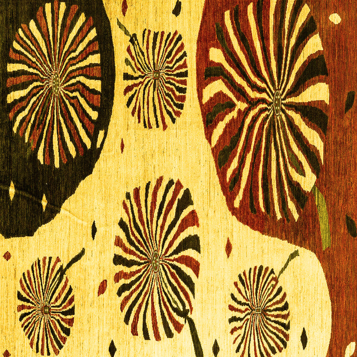 Square Oriental Yellow Modern Rug, abs4260yw