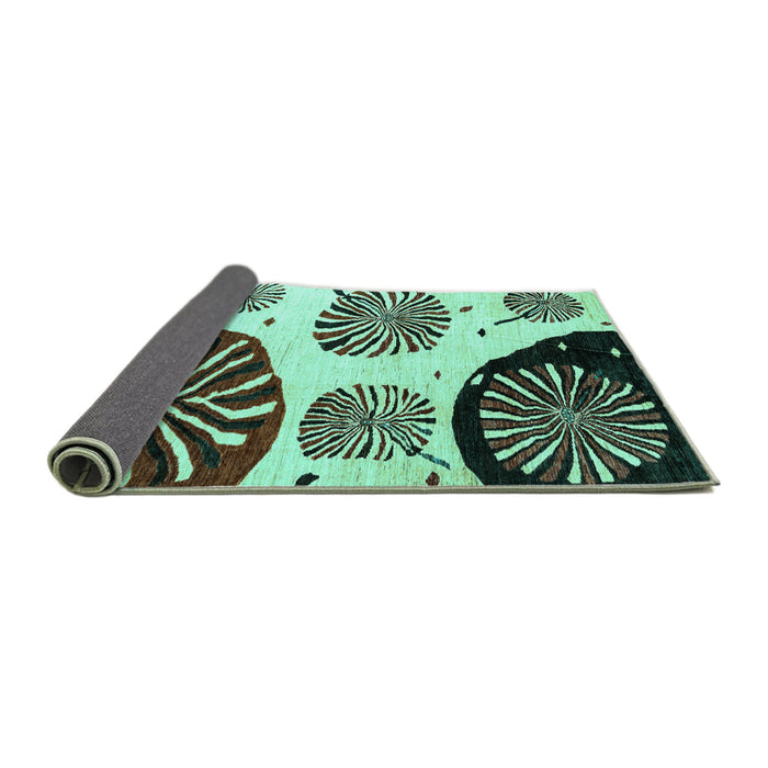 Sideview of Oriental Turquoise Modern Rug, abs4260turq