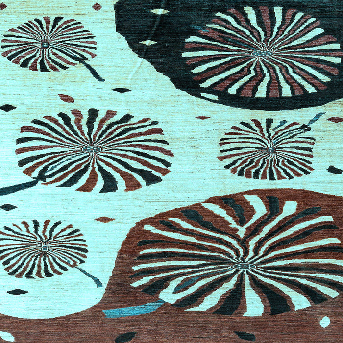 Square Oriental Light Blue Modern Rug, abs4260lblu