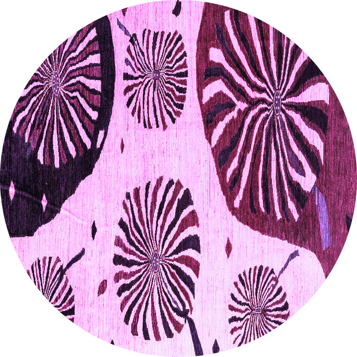 Round Oriental Purple Modern Rug, abs4260pur