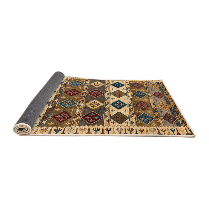 Sideview of Abstract Sangria Brown Oriental Rug, abs4261