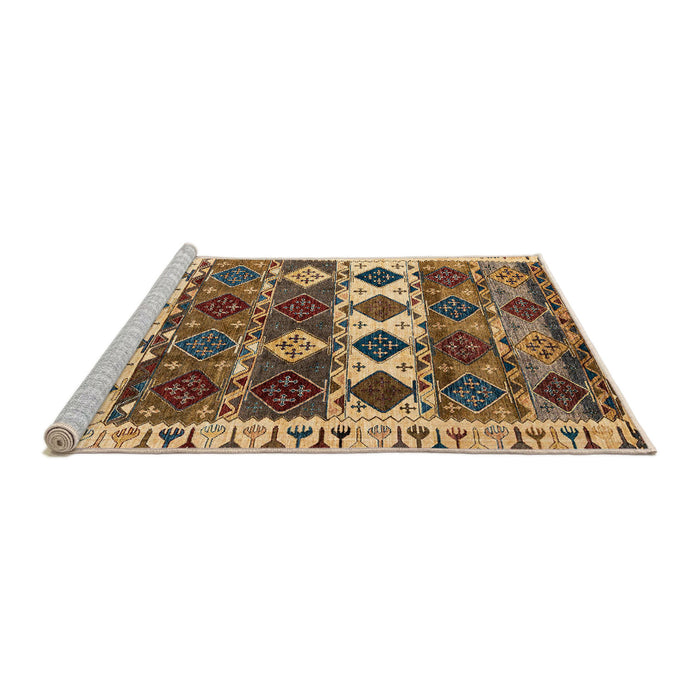 Sideview of Machine Washable Abstract Sangria Brown Rug, wshabs4261