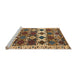 Sideview of Machine Washable Abstract Sangria Brown Rug, wshabs4261