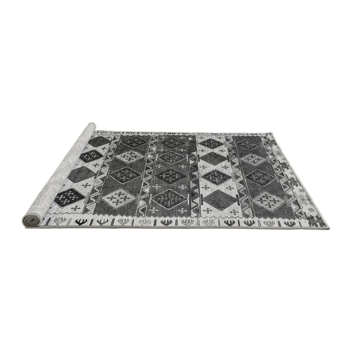 Sideview of Machine Washable Oriental Gray Modern Rug, wshabs4261gry