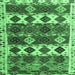 Square Machine Washable Oriental Emerald Green Modern Area Rugs, wshabs4261emgrn