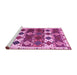 Sideview of Machine Washable Oriental Pink Modern Rug, wshabs4261pnk