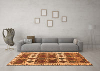 Machine Washable Oriental Orange Modern Rug, wshabs4261org