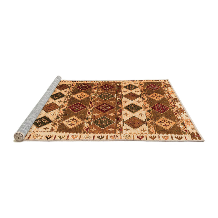 Sideview of Machine Washable Oriental Orange Modern Area Rugs, wshabs4261org