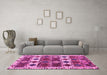 Machine Washable Oriental Pink Modern Rug in a Living Room, wshabs4261pnk