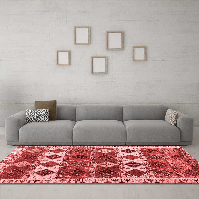 Modern Red Washable Rugs