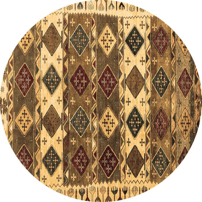 Round Oriental Brown Modern Rug, abs4261brn