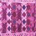 Square Machine Washable Oriental Pink Modern Rug, wshabs4261pnk