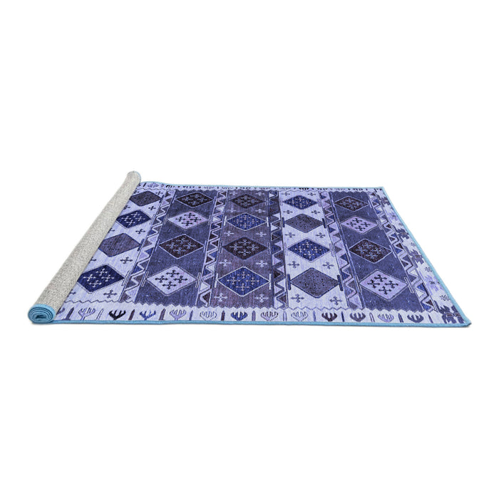 Sideview of Machine Washable Oriental Blue Modern Rug, wshabs4261blu
