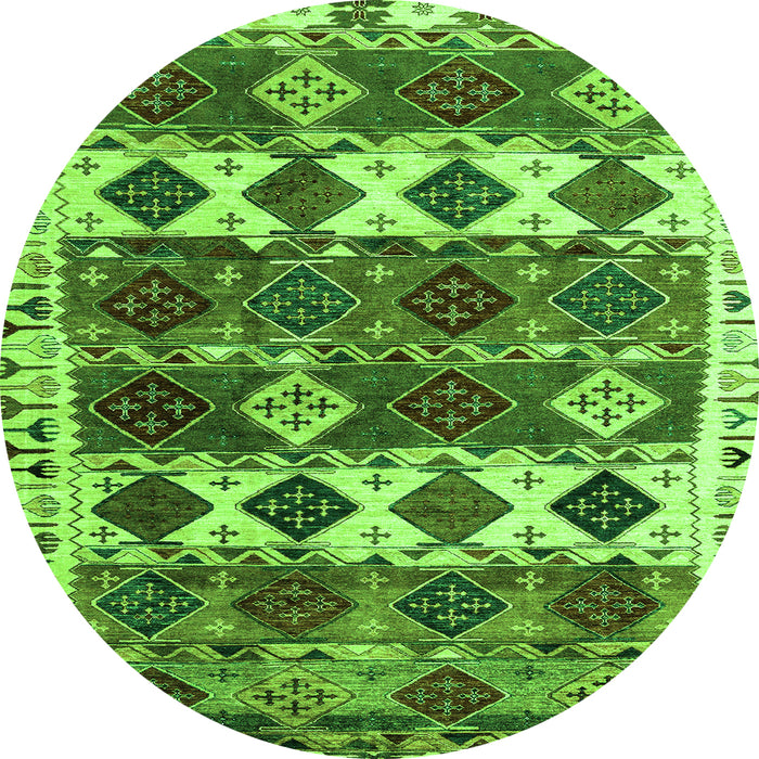 Round Oriental Green Modern Rug, abs4261grn