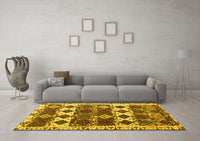 Machine Washable Oriental Yellow Modern Rug, wshabs4261yw