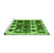 Sideview of Machine Washable Oriental Green Modern Area Rugs, wshabs4261grn