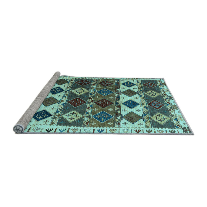 Sideview of Machine Washable Oriental Light Blue Modern Rug, wshabs4261lblu